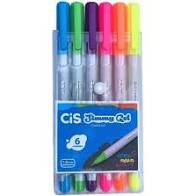 Estojo C/6 Caneta Jimmy Gel 0.8mm Neon - Cis
