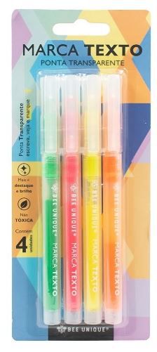 Marca Texto 4 Cores Ponta Transparente - Bee