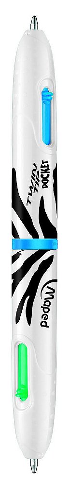 Caneta Twin Tip Pocket 4 Cores Preto/branco- Maped