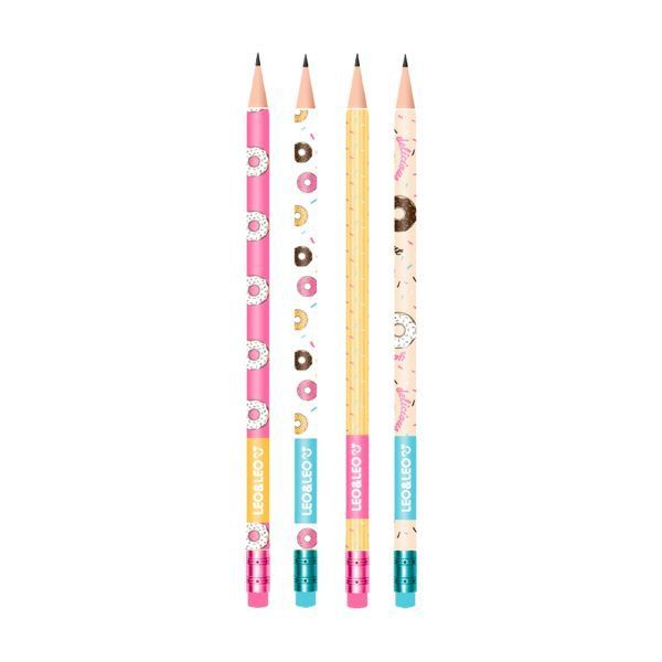 Lapis Grafite Hb C/borracha Red Donut - Leo E Leo