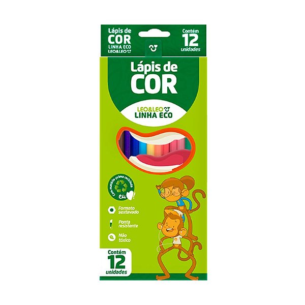 Lapis De Cor C/12 Sextavado Flex Eco - Leo E Leo