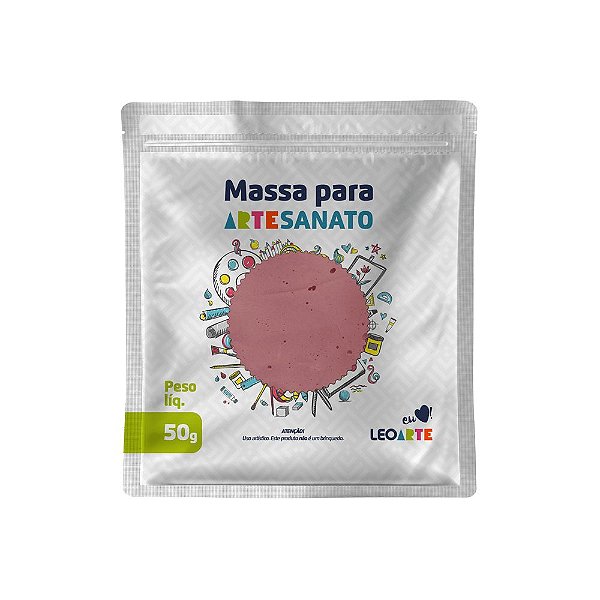 Massa E V A 250g Liso Rosa - Leoarte