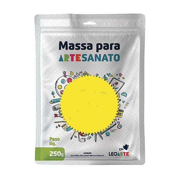 Massa E V A 250g Liso Amarelo - Leoarte