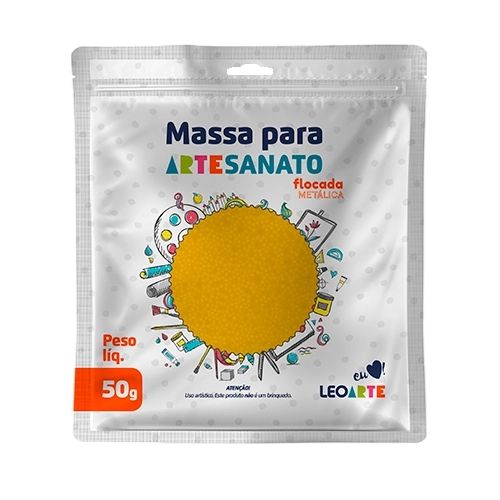 Massa E V A 50g Flocada Metal Dourado - Leo E Leo