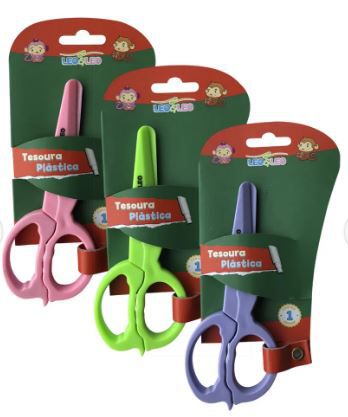 Tesoura Escolar Preta Blister - Leo&leo