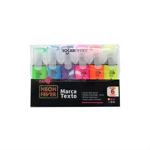 Estojo C/6 Marca Texto Neon Fever Sortido - Jocar