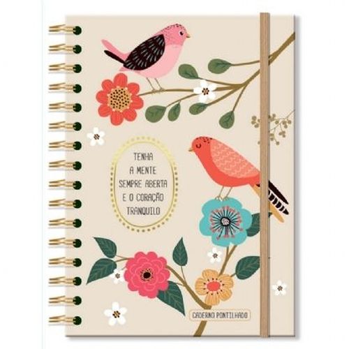 Caderno 145x205mm 90f 90g Pontilh Passaro - Fideia