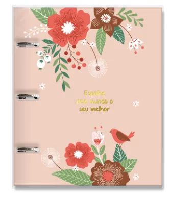 Fichario Argolado 90g 120f 12div Jardim - Fideia