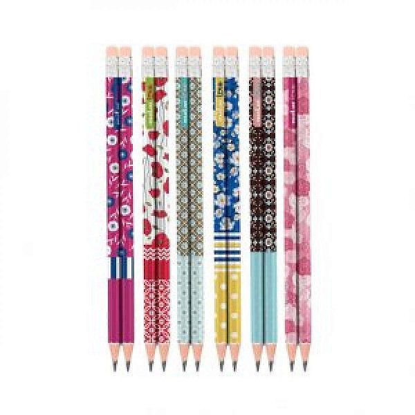 Lapis Preto Hb C/borracha Love Flowers - Molin