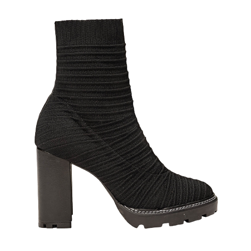 Carrano - Bota Salto Bloco Knit Preto