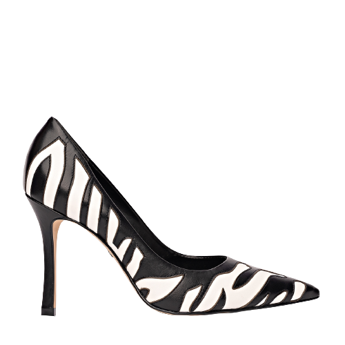 Carrano - Scarpin Salto Fino Couro Animal Print Zebra