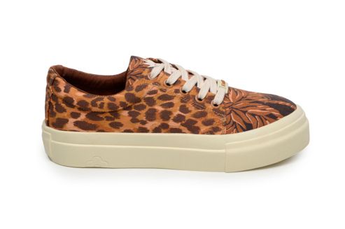 Farm - Tenis Fervo Onça Leopardo Bege Camurça