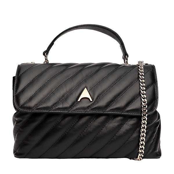 Carrano - Bolsa Tiracolo Liza Media Couro Preto