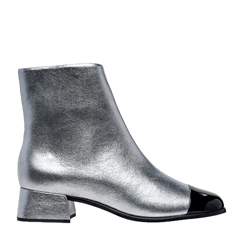 Carrano - Bota Classic Cap Toe Couro Metalizado Silver