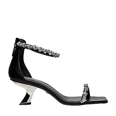 Carrano - Sandalia Shine Cristal Salto Space Couro Preto