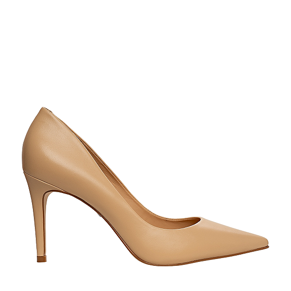 Carrano - Scarpin Beatriz Salto Fino Couro Bege Crema