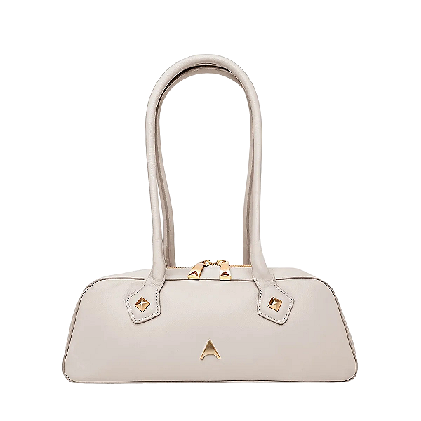 Carrano - Bolsa baguete Marie Couro Off White Lait
