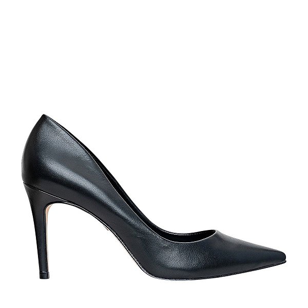 Carrano - Scarpin Beatriz Salto Fino em Couro Mestiço Preto