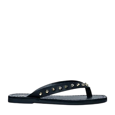 Carrano - Flat Thong Simple Chic Couro Preto