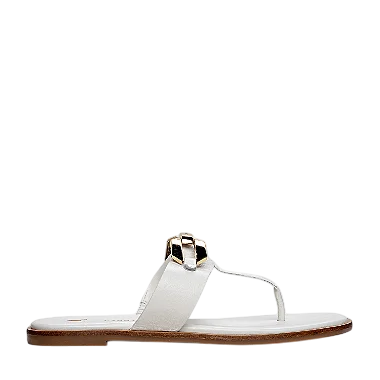 Carrano - Flat Thong Chain Couro Branco