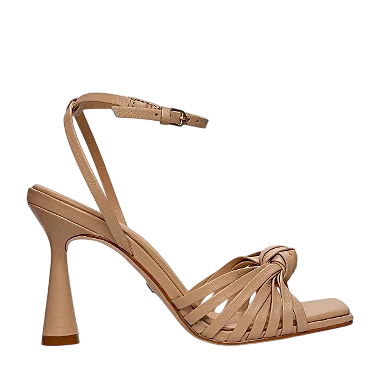Carrano - Sandalia Tiras Knot Couro Bege Crema