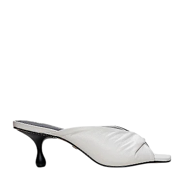 Carrano - Open Mule Twist Salto Drop Couro Preto