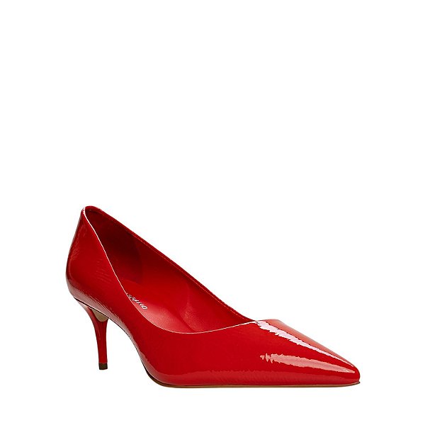 Carrano - Scarpin Valentina Salto Medio Couro Vermelho