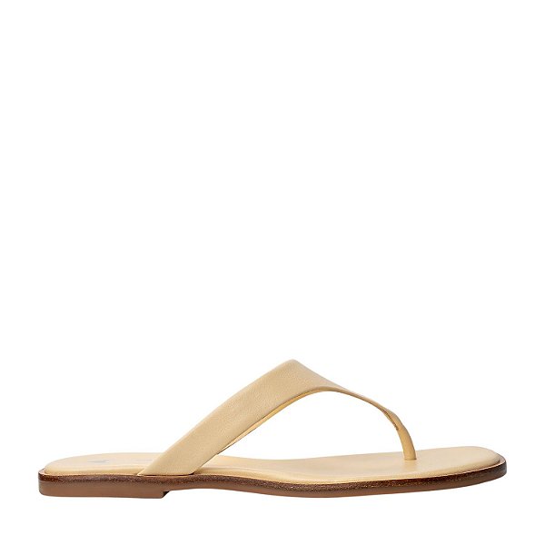 Carrano - Flat Thong Slim Couro Manteiga