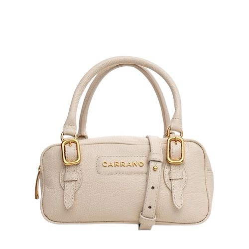 Carrano - Bolsa Giorgia Tote Minimal Pequena Couro Off White Lait