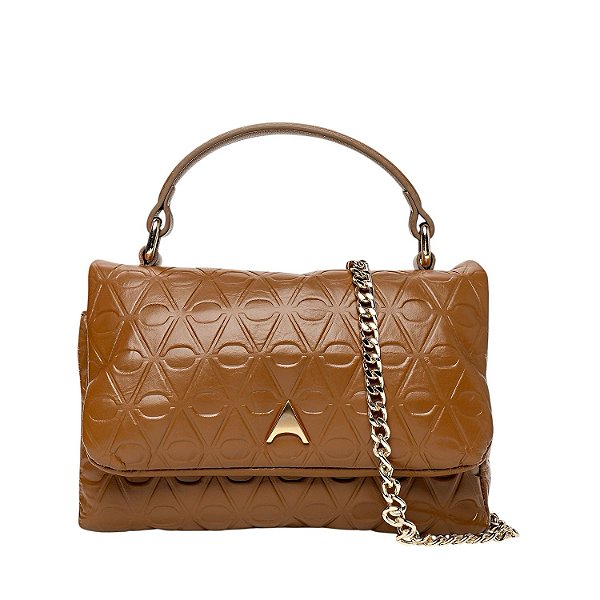 Carrano - Bolsa Danielle Shoulder Icon Média Couro Saddle