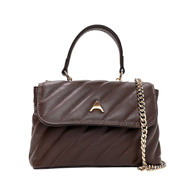 Carrano - Bolsa Tiracolo Liza Pequena Couro Marrom Dark Brown