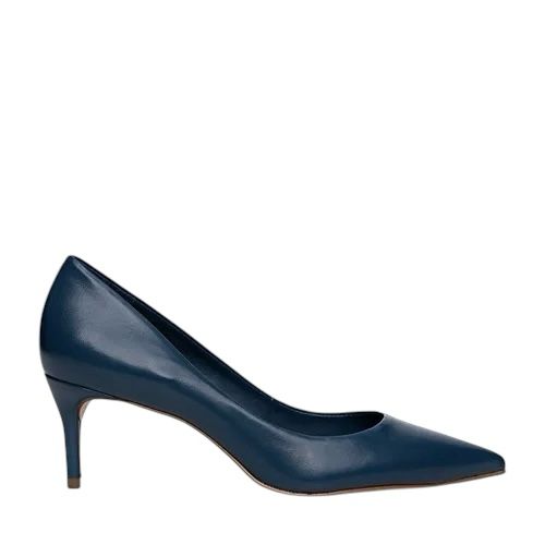 Carrano - Scarpin Valentina Salto Fino Médio Couro Azul Marinho Navy
