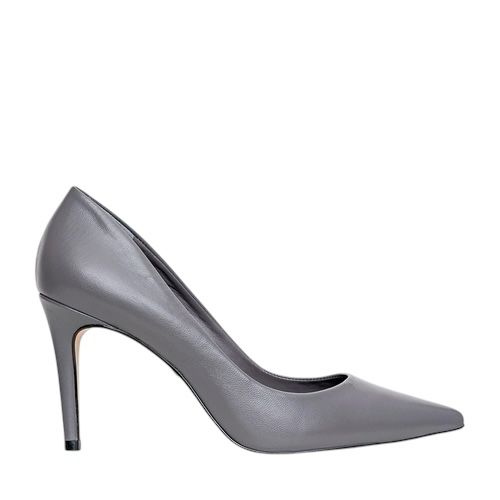 Carrano - Scarpin Beatriz Salto Fino Couro Cinza Charcoal Gray