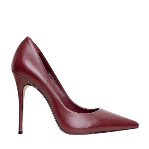 Carrano - Scarpin Loretta Salto Fino Couro Vinho Mahogany