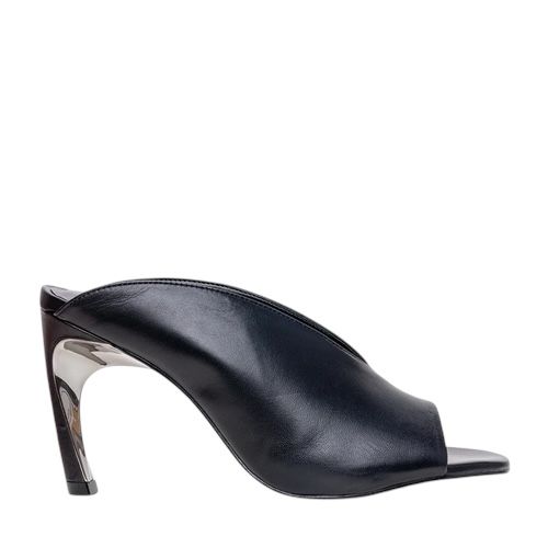 Carrano - Open Mule Salto Fino Fang Couro Preto