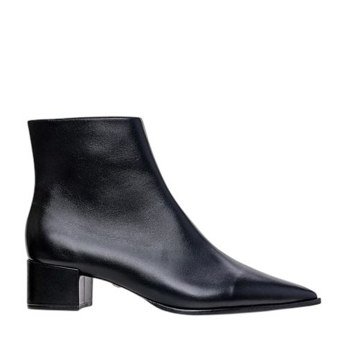 Carrano - Bota Classic Bico Fino Salto Bloco Couro Preto