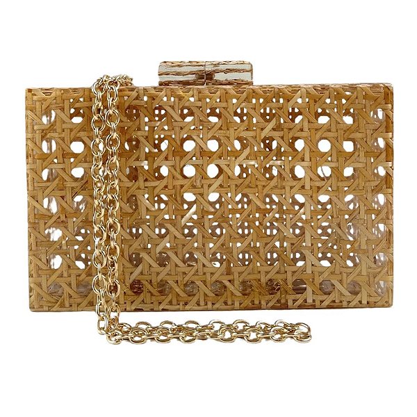 Seu Sapato - Bolsa Clutch Palha Quadrada