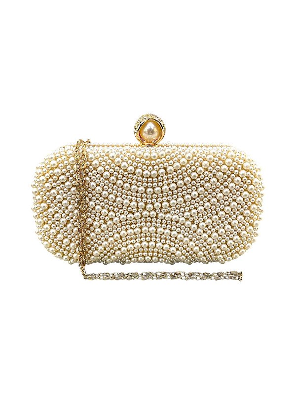 Seu Sapato - Bolsa Festa Off White Gold