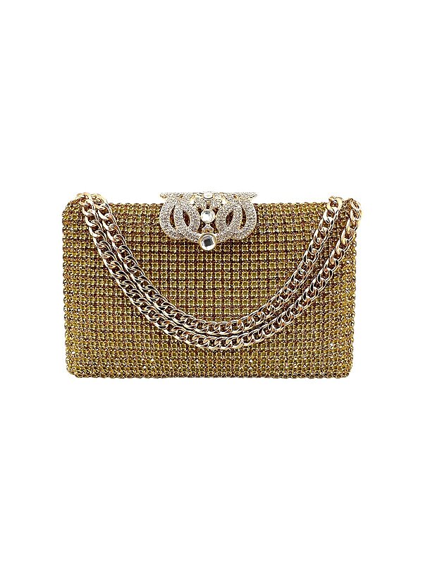 Seu Sapato - Bolsa Clutch Gold Strass
