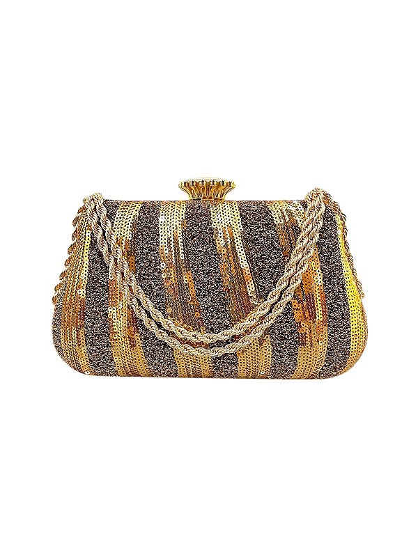 Seu Sapato - Bolsa Clutch Gold Fundo Preto