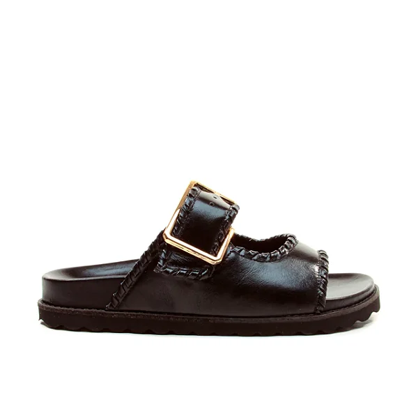 Cecconello - Sandalia Papete Couro Preto