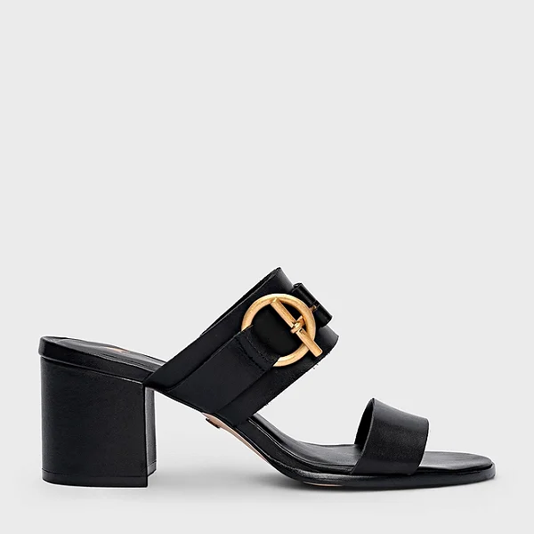 Carrano - Open Mule Detalhe Fivela Couro Preto