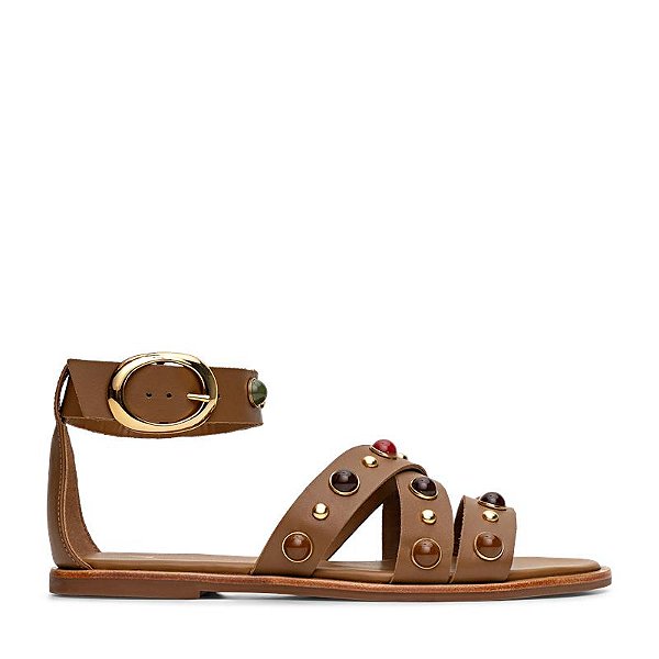 Carrano - Sandlia Flat Couro Brunette