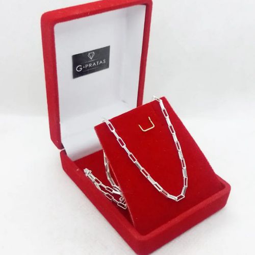 CORRENTE ITALIANA MASCULINA CARTIER ALONGADA 7GR 2MM 70CM PRATA 925