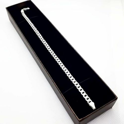 PULSEIRA ITALIANA MASCULINA GRUMET 4,5GR 4MM 21CM PRATA 925