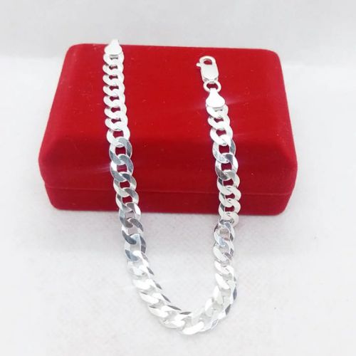 PULSEIRA ITALIANA MASCULINA GRUMET 11GR 21CM 6,7MM PRATA 925