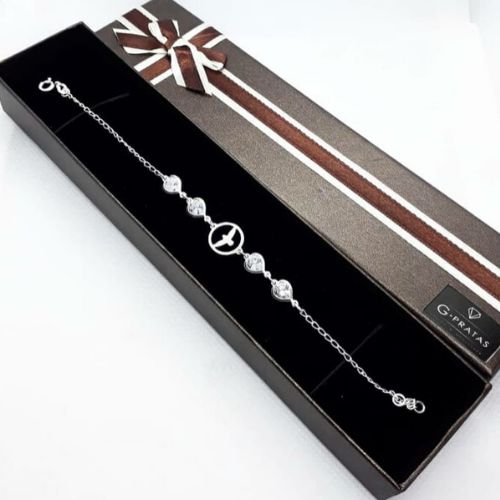 PULSEIRA FEMININA ESPIRITO SANTO EM AMOR PRATA 925