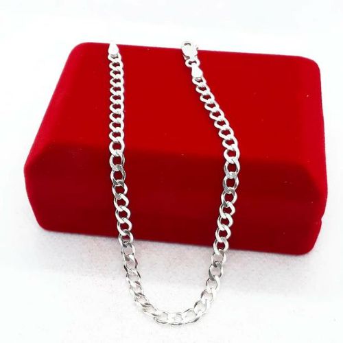 PULSEIRA ITALIANA MASCULINA GRUMET 3GR 3MM 21CM PRATA 925