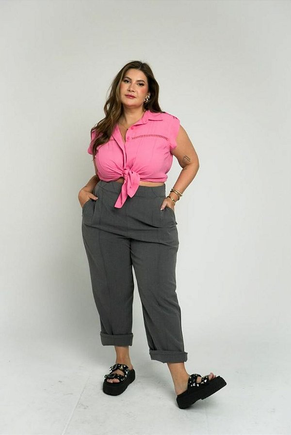 Camisa Jeans Plus Size Renata 44 - Just Plus Size