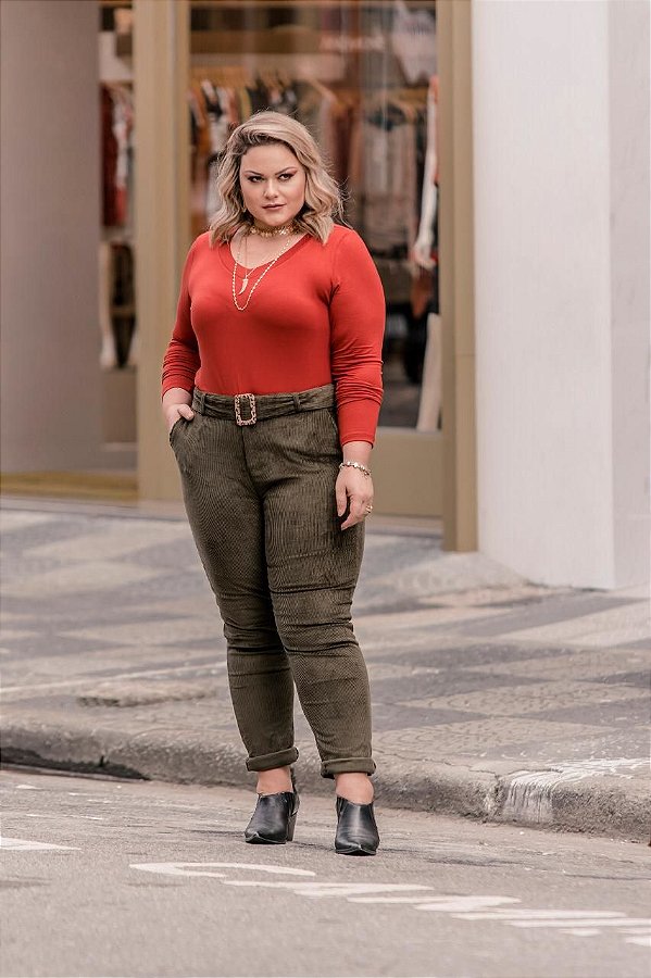 calça veludo cotele plus size